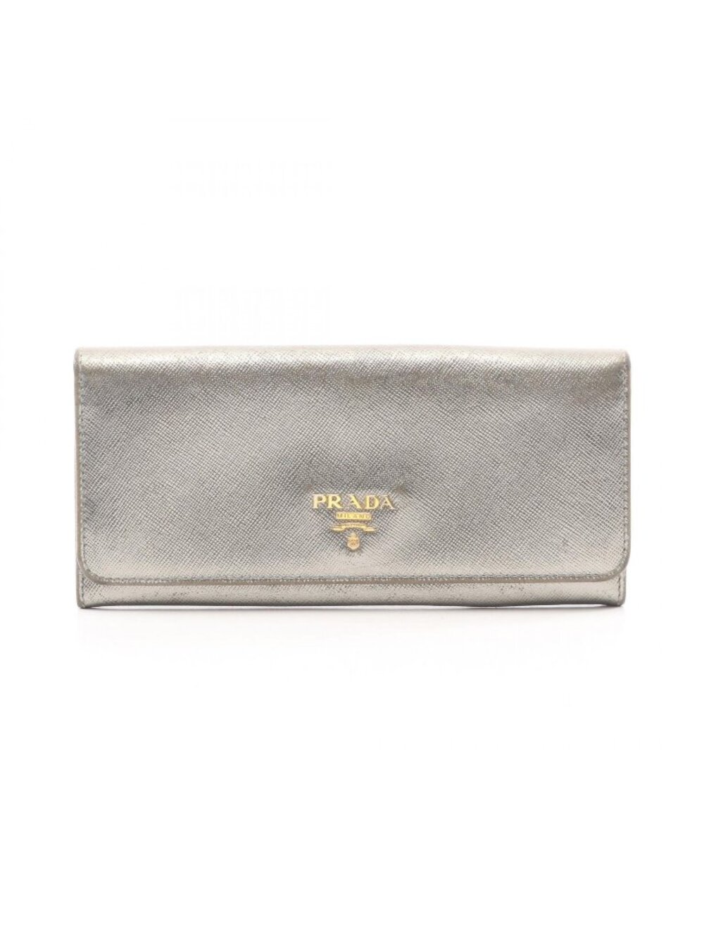 Prada Bifold Wallet Silver Leather